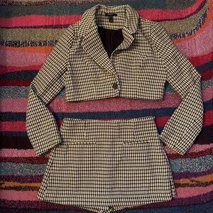 Plaid Forever21 Blazer and Shorts Set